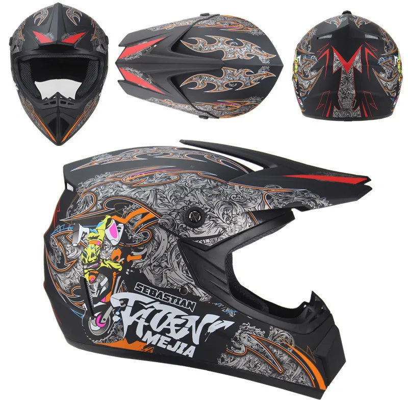 Orange Off-Road Safety Helmet