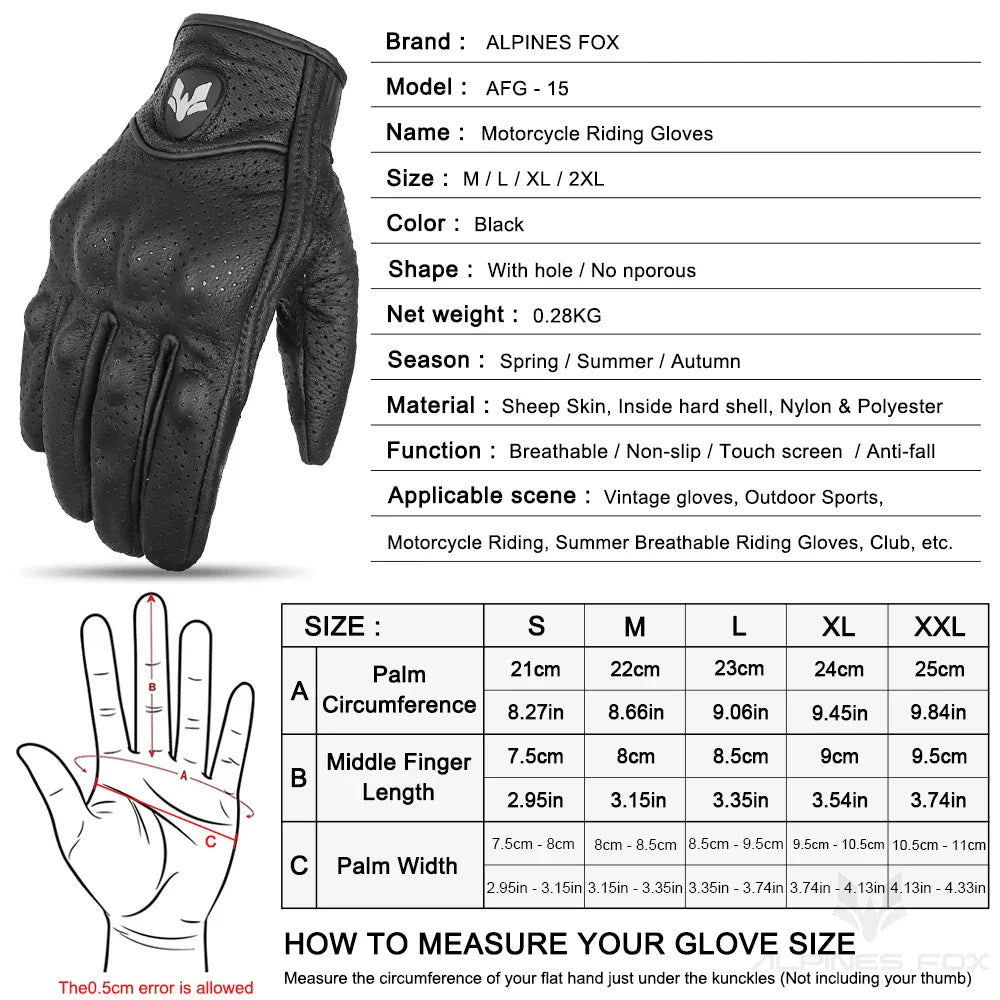 Vintage Leather Motorcycle Gloves