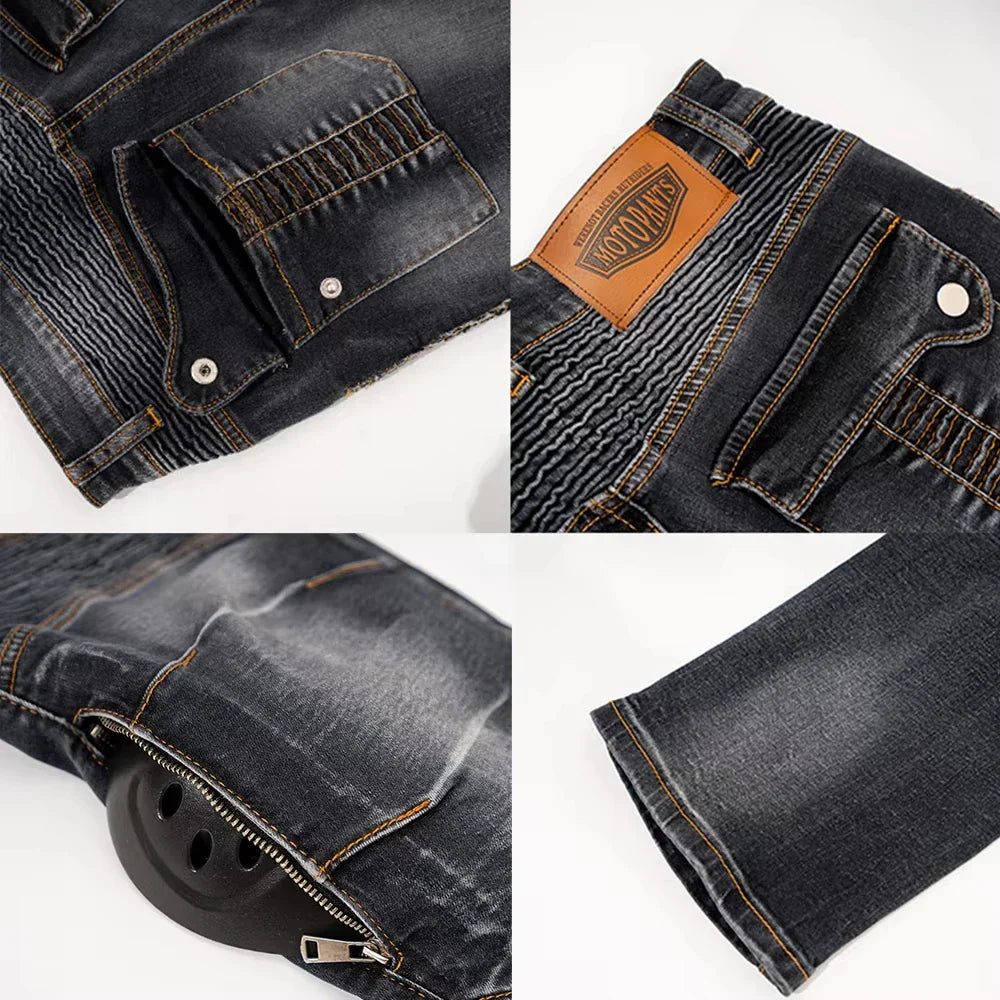 Motorcycle Jeans Pants Motorbike Touring Trousers Stretch Motocross Pants for Riding Safety CE Certified Protective Gear