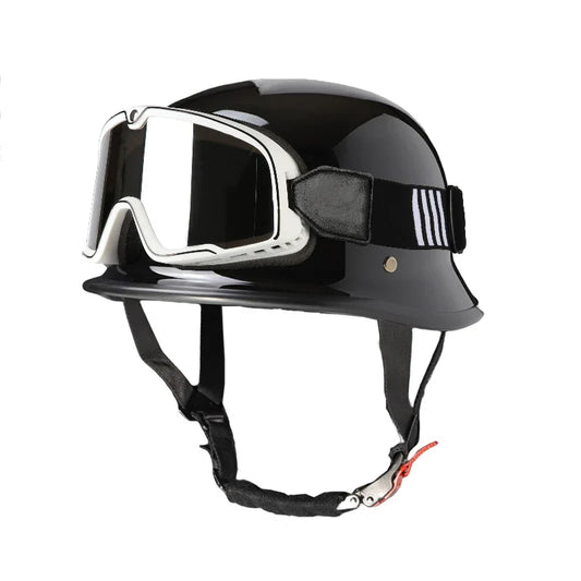 Retro Vintage Open Face Motorcycle Cruiser Helmet German Style Safety Gear for Scooter Half Helmet for Men And Women