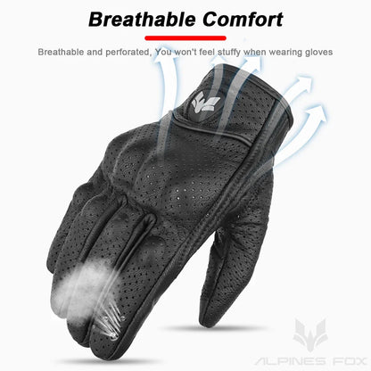 Vintage Leather Motorcycle Gloves