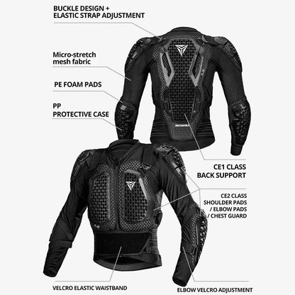 Motowolf Motorcycle Jacket Men Moto Body Armor MX Armor Motocross Racing Jacket CE Approval Motorbike Moto Protection Gears