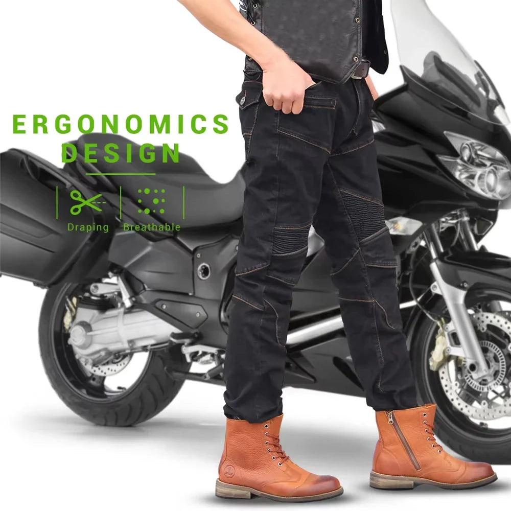 Motorcycle Jeans Pants Motorbike Touring Trousers Stretch Motocross Pants for Riding Safety CE Certified Protective Gear