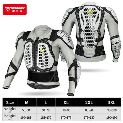 Motowolf Motorcycle Jacket Men Moto Body Armor MX Armor Motocross Racing Jacket CE Approval Motorbike Moto Protection Gears