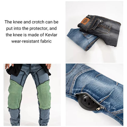 Motorcycle Jeans Pants Motorbike Touring Trousers Stretch Motocross Pants for Riding Safety CE Certified Protective Gear