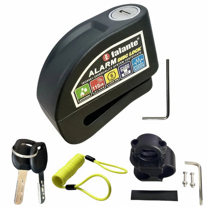 Falante Motorcycle Scooter Disc Brake Lock Bicycle Anti-theft Wheel Disc Brake Lock waterproof Security Alarm Protection 6 Color