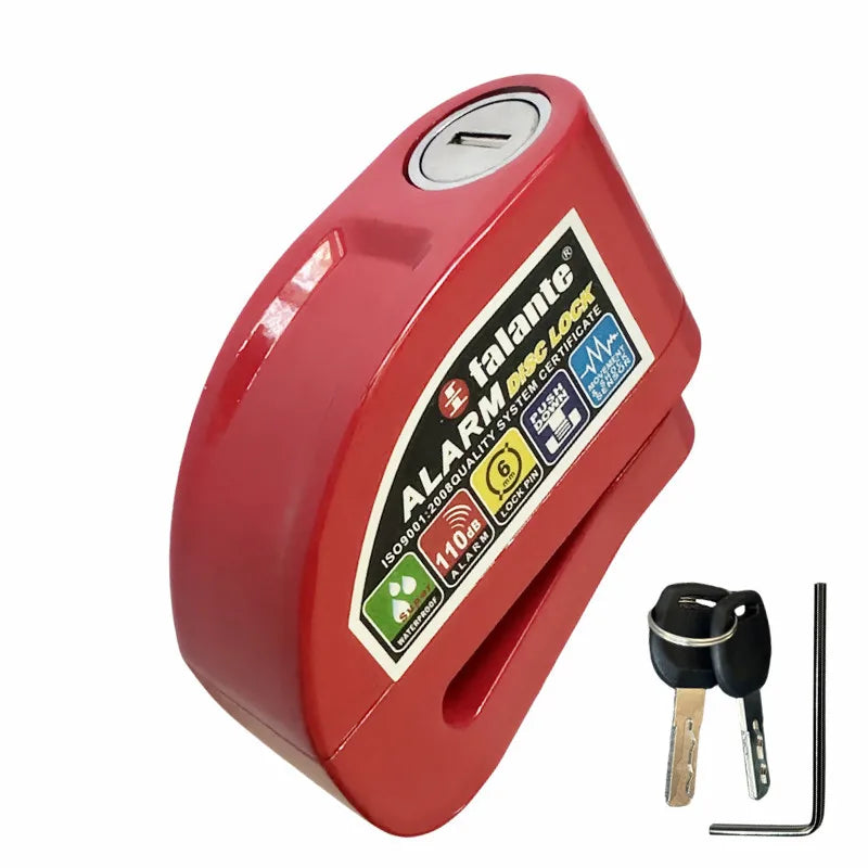 Falante Motorcycle Scooter Disc Brake Lock Bicycle Anti-theft Wheel Disc Brake Lock waterproof Security Alarm Protection 6 Color