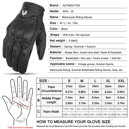 Vintage Leather Motorcycle Gloves
