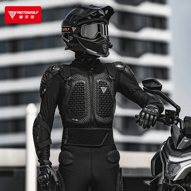 Motowolf Motorcycle Jacket Men Moto Body Armor MX Armor Motocross Racing Jacket CE Approval Motorbike Moto Protection Gears