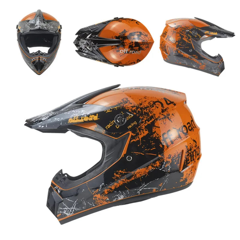 Orange Off-Road Safety Helmet