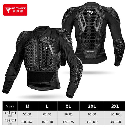 Motowolf Motorcycle Jacket Men Moto Body Armor MX Armor Motocross Racing Jacket CE Approval Motorbike Moto Protection Gears