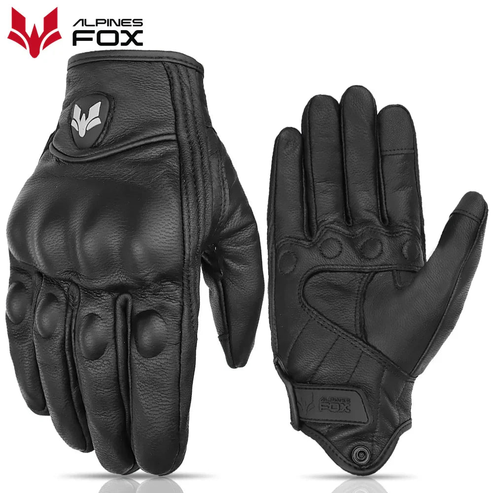 Vintage Leather Motorcycle Gloves