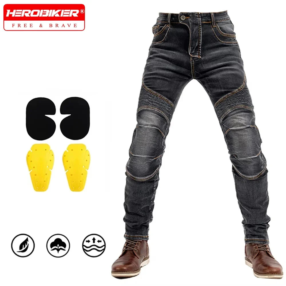 Motorcycle Jeans Pants Motorbike Touring Trousers Stretch Motocross Pants for Riding Safety CE Certified Protective Gear