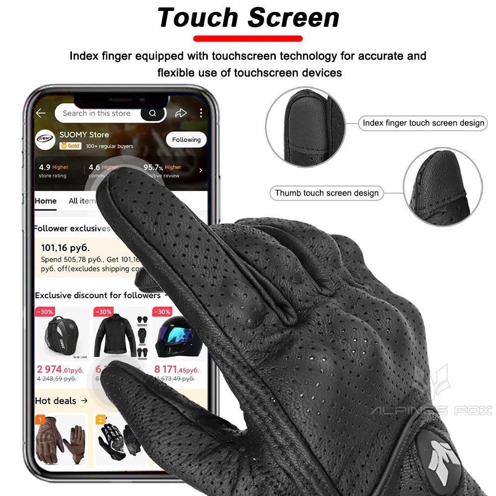 Vintage Leather Motorcycle Gloves