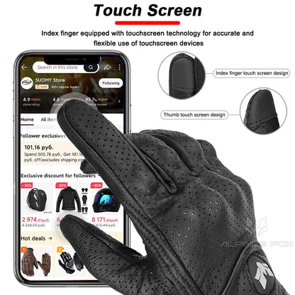 Vintage Leather Motorcycle Gloves