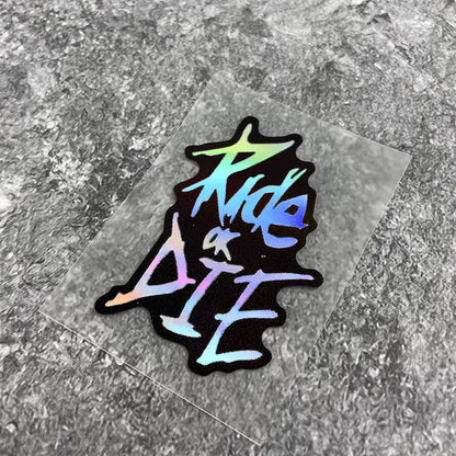 1pc Bike Frame Stickers Ride Or Die Top Tube Decals Bicycle Car Body Window Bumper Decoration Auto Motorcycle Accessories