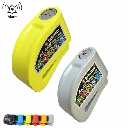 Falante Motorcycle Scooter Disc Brake Lock Bicycle Anti-theft Wheel Disc Brake Lock waterproof Security Alarm Protection 6 Color