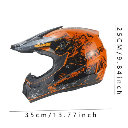 Orange Off-Road Safety Helmet