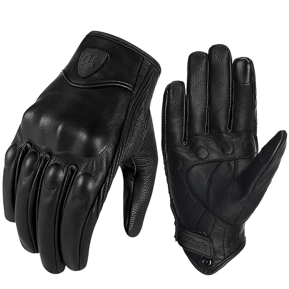 Vintage Leather Motorcycle Gloves